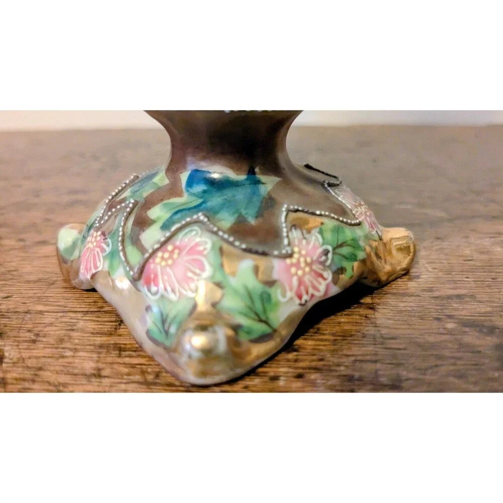 Antique Nippon Era Moriage Vase 9